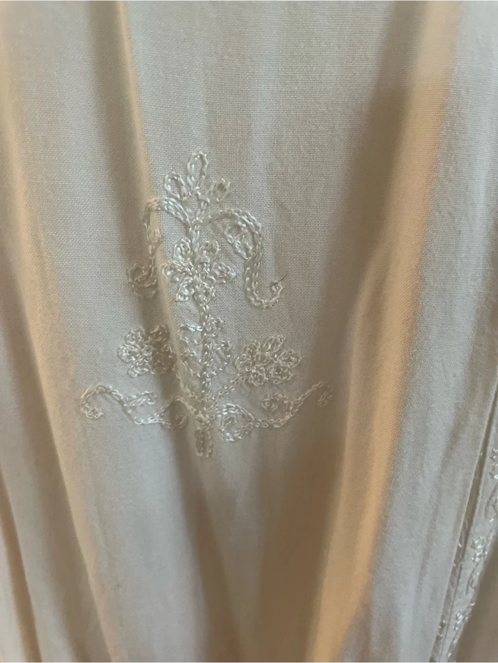 White Sleeveless Lace-Panel Boho Dress - Picture 4 of 5